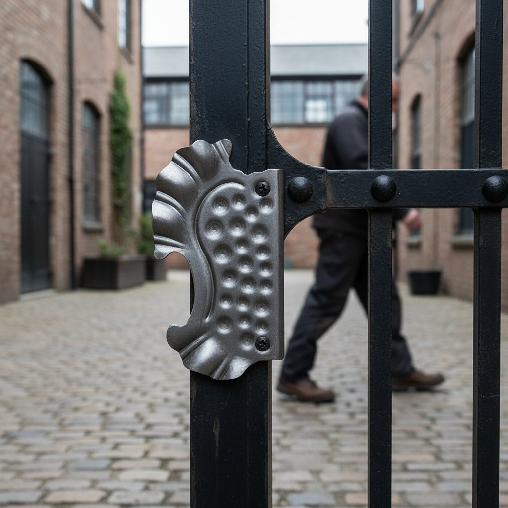 Premium Ornamental Gate Plate - Left Hand, 190mm x 350mm x 2mm Thick f