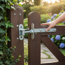 Dark Slate Gray Premium Adjustable Gate Hinge M16 with Heavy Duty Fixing Plate 80x80mm and Back Plate 115x40mm for Secure Gate Installation