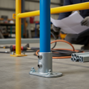Slate Gray Premium Oval Base Flange Key Clamp for 26.9mm Tube - Durable and Reliable Support for Railings