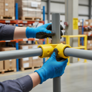 Dark Gray Premium GRP Handrail Fitting Mid Rail Cross for 90-Degree Connections with Stanchion Posts