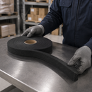 Black Plain Expanded Neoprene/EPDM Sponge Strip – Non-Adhesive Closed-Cell Rubber – 10m Roll