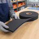 Dark Slate Gray Plain Expanded Neoprene/EPDM Sponge Strip – Non-Adhesive Closed-Cell Rubber – 10m Roll