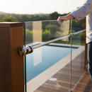 White Smoke Premium 316 Stainless Steel Glass and Bar Holder for 6-12mm Glass and 12mm Bar with Satin Finish