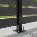 Dark Slate Gray Premium Composite Fence Board Post Base Kit with Cover and Fixings - Grey Heavy Duty Construction