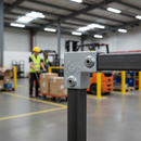 Dark Gray Premium 90° Elbow Square Key Clamp for 40mm Box Section - Ideal for Vertical to Top Rail Connections
