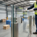 Dark Gray Premium Square Type Glass Clamp 316 Stainless Steel - 45x45x27mm for Flat Post with Rubber Inserts for 8-10mm Glass