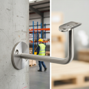 Gray Premium 304 Stainless Steel Handrail Bracket with 78mm Projection for 48.3mm Tube Installation