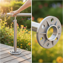 Dark Olive Green Premium Adjustable Base Flange for 42.4mm Tube with Height Adjustment and 115mm Diameter Base