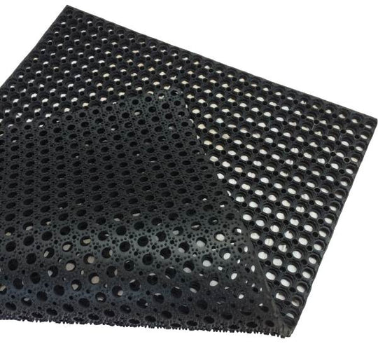 Dark Slate Gray Anti-Slip Rubber Mat Hollow Design with Drainage Holes for Maximum Safety