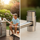 Gray Premium Adjustable Elbow Connector for 48.3mm x 2mm Tubing - Versatile and Durable Design