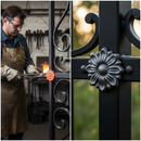 Black Premium Flower Badge 90mm Diameter and 5mm Thick for Versatile Use - High-Quality Professional Grade for Industrial and Commercial Applications