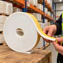 White Expanded Silicone Foam Strip – Self Adhesive