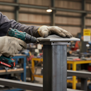 Dark Olive Green Premium 120mm Tube Top with Flange for 120x120mm Box Section Installation - High-Quality Professional Grade for Industrial and Commercial Applications