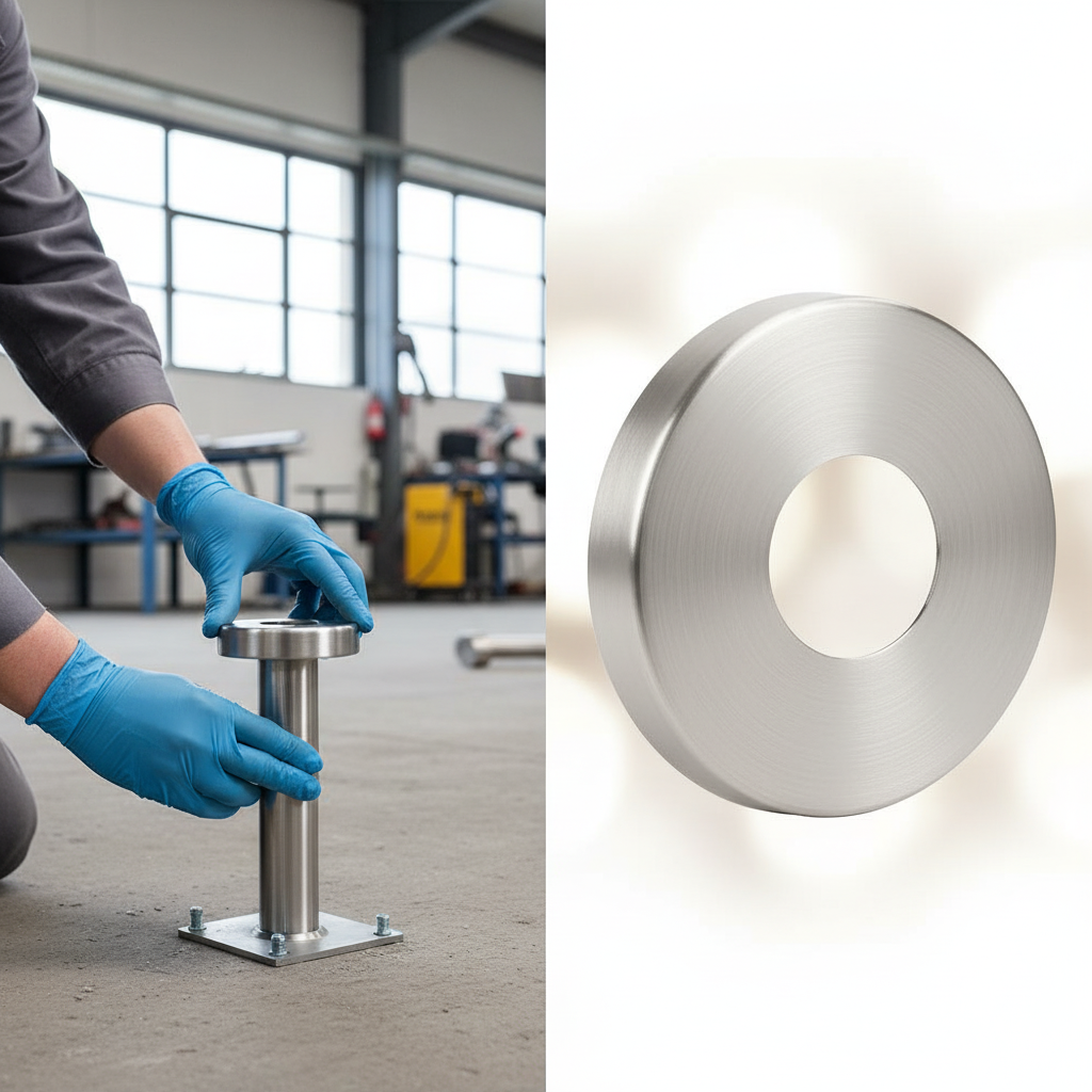 Premium 304 Grade Stainless Steel Base Cover Plate - 125mm Diameter fo ...