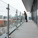 Dark Gray Premium 304 Stainless Steel Balustrade Mid Post with 42.4mm Diameter and End Cap for Structural Support