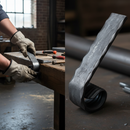 Black Premium 40 x 8mm Hammered Edge Forged End for Versatile Applications - High-Quality Professional Grade for Industrial and Commercial Applications