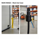 Dark Gray Premium 2.5m Safety Edge Cable Connector with Fast Assembly and IP65 Rating - High-Quality Professional Grade for Industrial and Commercial Applica...