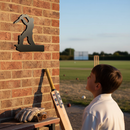 Dark Salmon Premium Cricketer Silhouette 170mm x 170mm - Ideal for Sports Decor and Gifts - High-Quality Professional Grade for Industrial and Commercial Appli...