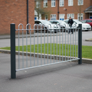 Dark Gray Premium Hoop Top Fence Panel 16mm Round Bar Galvanised 1724 x 1000mm - Fully Welded and Ready for Fitting