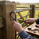 Dark Olive Green Premium 12 x 12mm Forged Gate Crook with Hammered Edge for Robust Durability - High-Quality Professional Grade for Industrial and Commercial Applic...