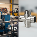 Light Gray Premium Cross Piece 4 Way Connector for 42.4mm Tube - Durable and Versatile Solution