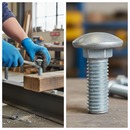 Rosy Brown Premium M10 x 30mm Galvanised Cup Square Bolts - Pack of 100 with BS4933 Specification