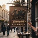 Black Premium Welsh Dragon Decorative Silhouette 390 x 260mm for Home and Garden Decor
