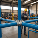 Dark Cyan Premium 4 Way Centre Socket Cross with Upright Clamp for 26.9mm Tube Structures - High-Quality Professional Grade for Industrial and Commercial App...