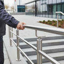 Light Gray Premium Thin Tube to Tube Handrail Support for 48.3mm Tubing - 316 Stainless Steel with Satin Finish
