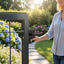 Dark Slate Gray Premium Garden Gate Lock for 40mm Profiles - Durable Polyamide Housing and Stainless Steel Mechanism for Secure Locking