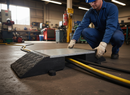 Dark Olive Green High-Performance Steel Topped Hose and Cable Ramp with Exceptional Load Capacity and Durable Construction