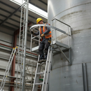 Dim Gray Premium Upper Ladder Hoop Galvanised with Holes 735 x 800mm and Complete with 7 M12x36 Bolts for Enhanced Stability
