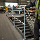 Black Premium Galvanised Side Palm Handrail for 33.7mm Tube - 550mm Centres with 66mm Ball Diameter and 650mm Tail Length
