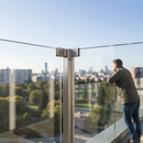 Light Gray Premium Heavy Duty Internal Corner Weld On Glass Clamp for 8-12mm Glass - 80 x 40 x 6mm Dimensions