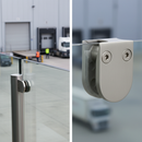 Gray Premium Heavy Duty D Type Glass Clamp 50x40x26mm for 42.4mm Post with Rubber Inserts
