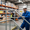 Light Slate Gray Premium Galvanised Modular Rail 38° Ramp Bend for 42mm Tube - Heavy Duty Construction