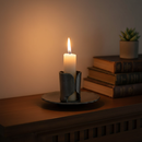 Black Premium Domed Candle Holder Set for 25mm Diameter Candles - 75mm x 40mm x 3mm Design