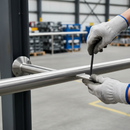 Gray Premium 90 Degree Tube to Tube Handrail Support for 42.4mm x 2mm Applications - High-Quality Professional Grade for Industrial and Commercial Appli...