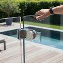 Light Gray Premium Stainless Steel Mini D Glass Clamp for 42.4mm Posts with 4mm & 6mm Glass Compatibility - Ideal for Sneeze Protection Screens