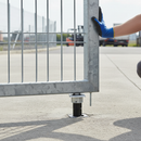 Light Gray Premium Economic Ground Catcher for Gate Stability with Hot-Dip Galvanized Base-Plate and Polypropylene Catcher
