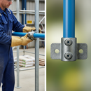 Gray Premium Heavy Duty Side Palm Key Clamp for 33.7mm Tube - Ideal for Guardrail Installation