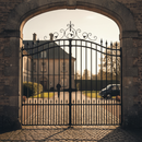 Dark Slate Gray Premium Heavy Duty Gate Top with Scroll Design, 960 x 320mm, 12x6mm Flat Bar for Lasting Durability