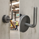 Dark Gray Premium Heavy Duty Handrail Bracket with 75mm Projection and Push Fit Cover Plate for Durable Support