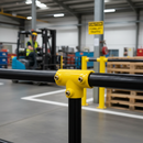 Light Slate Gray Premium Long Tee Key Clamp for 33.7mm Tube - Yellow Powder Coated Connection for Guardrails