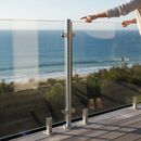 Lavender Premium Heavy Duty Stainless Steel Glass Balustrade Corner Post 42.4mm x 2.0mm with Post Cap and Glass Clamps
