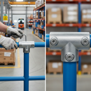 Dark Gray Premium Long Tee Key Clamp for 42.4mm Tubes - Heavy Duty 90° Connection for Guardrails