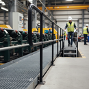 Gray Premium Mild Steel Tubular Handrail Standard 1200mm High with 90mm Diameter and 500mm Centres for 48.3mm Tube
