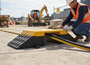 Gray Premium Heavy Duty Steel Topped Hose and Cable Ramp for Protection - 820 x 290 x 165mm with 80 Tonnes Load Capacity
