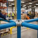 Rosy Brown Premium 4 Way Centre Socket Cross with Upright Clamp for 26.9mm Tube Structures - High-Quality Professional Grade for Industrial and Commercial App...
