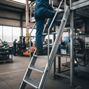 Dark Slate Gray Premium Galvanised Open Mesh Steel Stair Tread with Durbar Nosing for Enhanced Safety and Durability